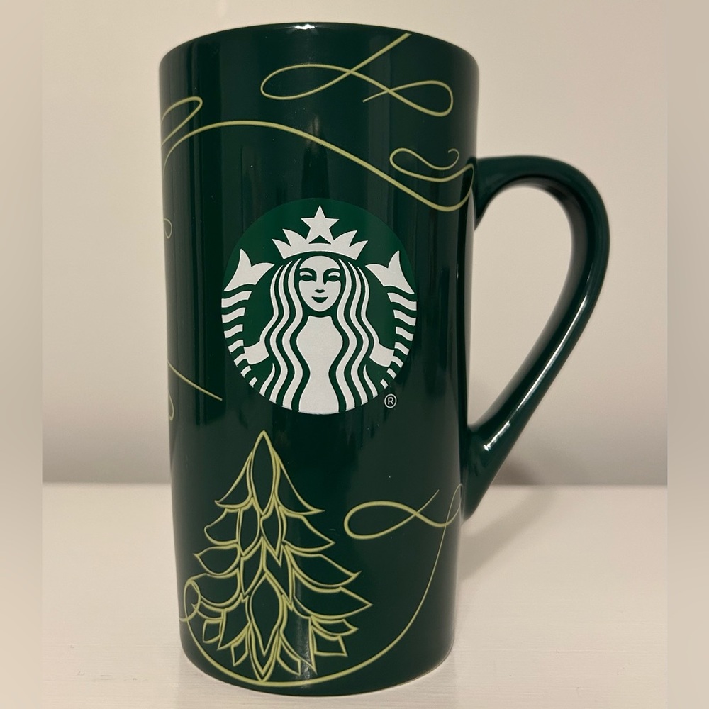 Starbucks 2020 Christmas Tree Holiday Siren Green Ceramic 14 oz Coffee Cup Mug